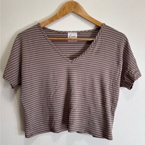 Olivia Rae Brown Striped Crop Top